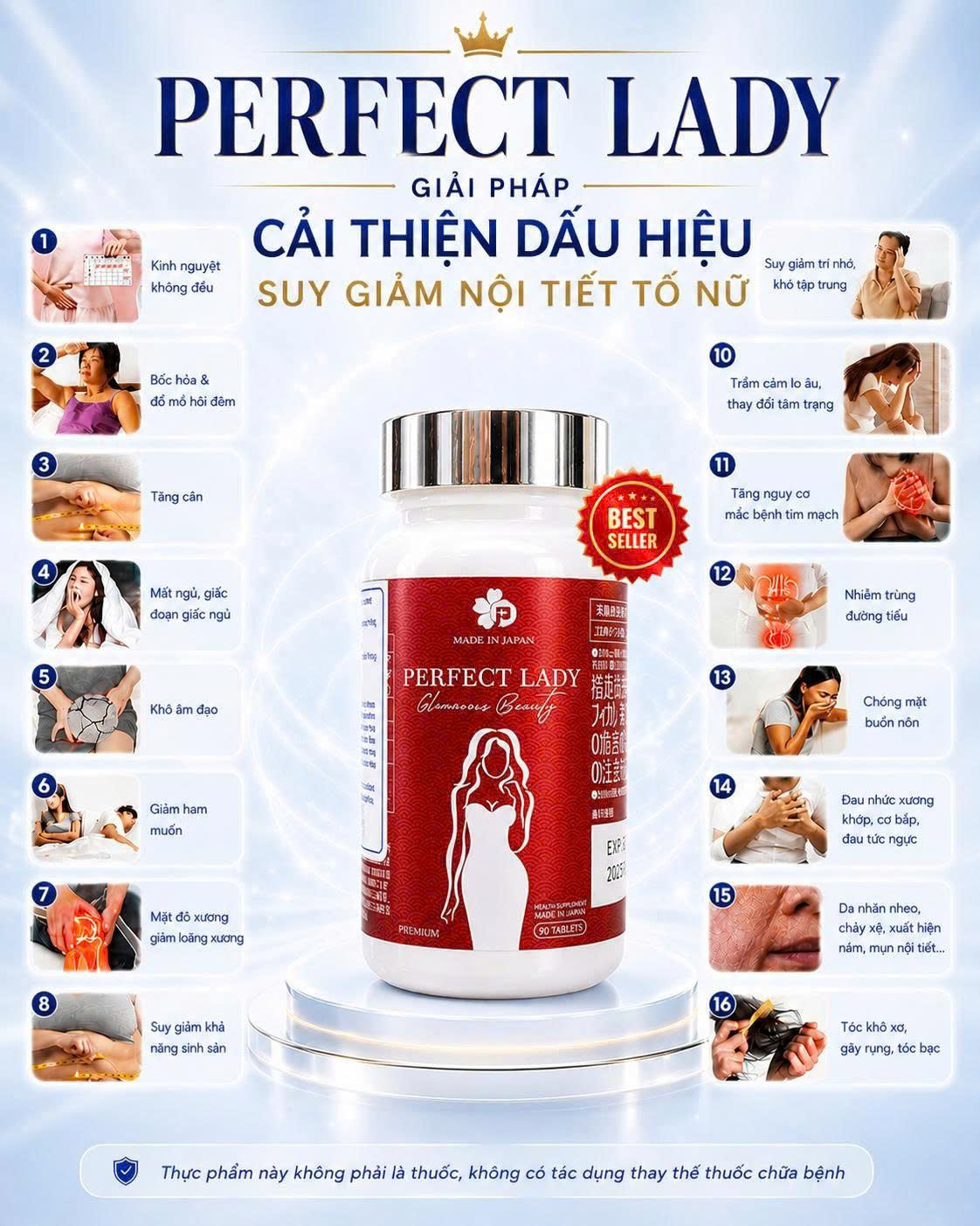 Giai phap cai thien dau hieu suy giam noi tiet to nu Perfect Lady
